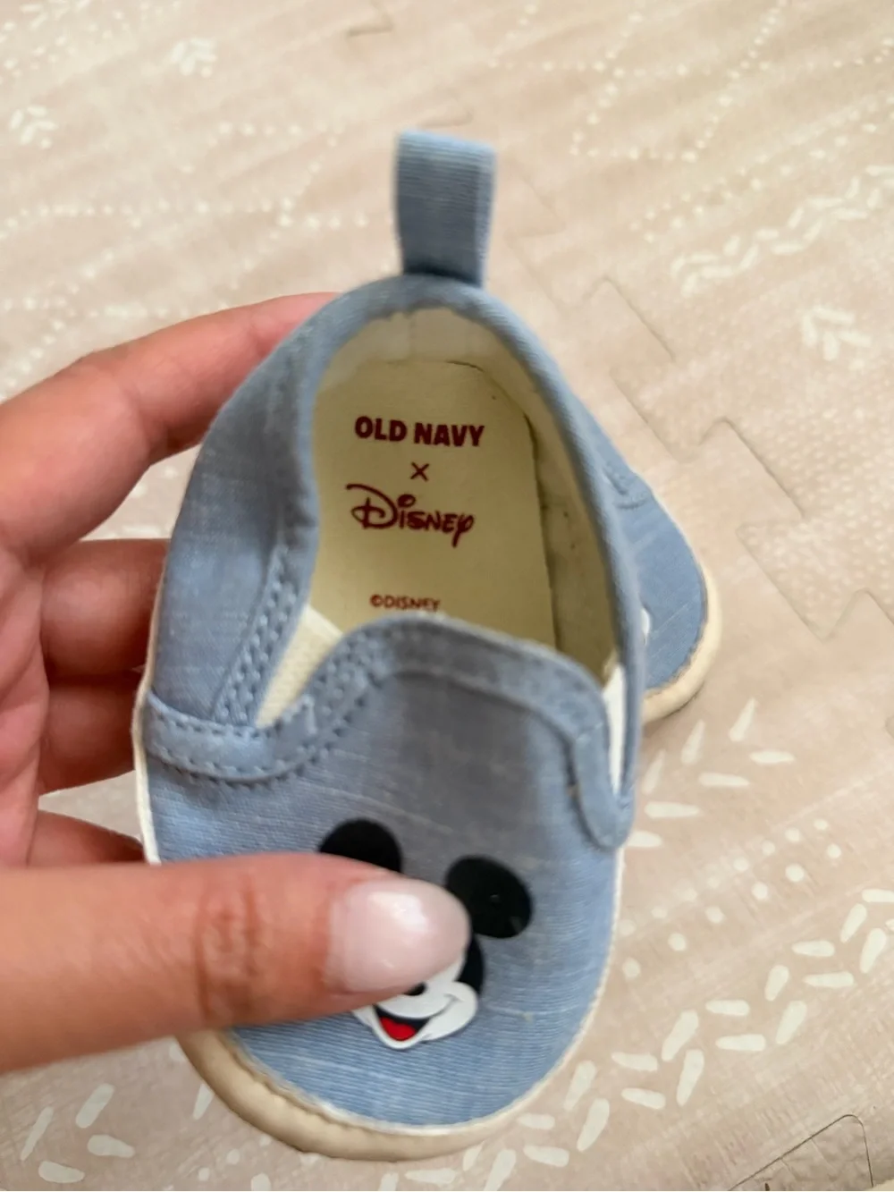 Old Navy Blue Mickey & Minnie Slip-On Baby Shoes